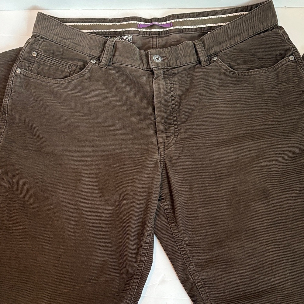 Hiltl trouser olive green men’s corduroy 5-pocket pants 36x34 98% cotton